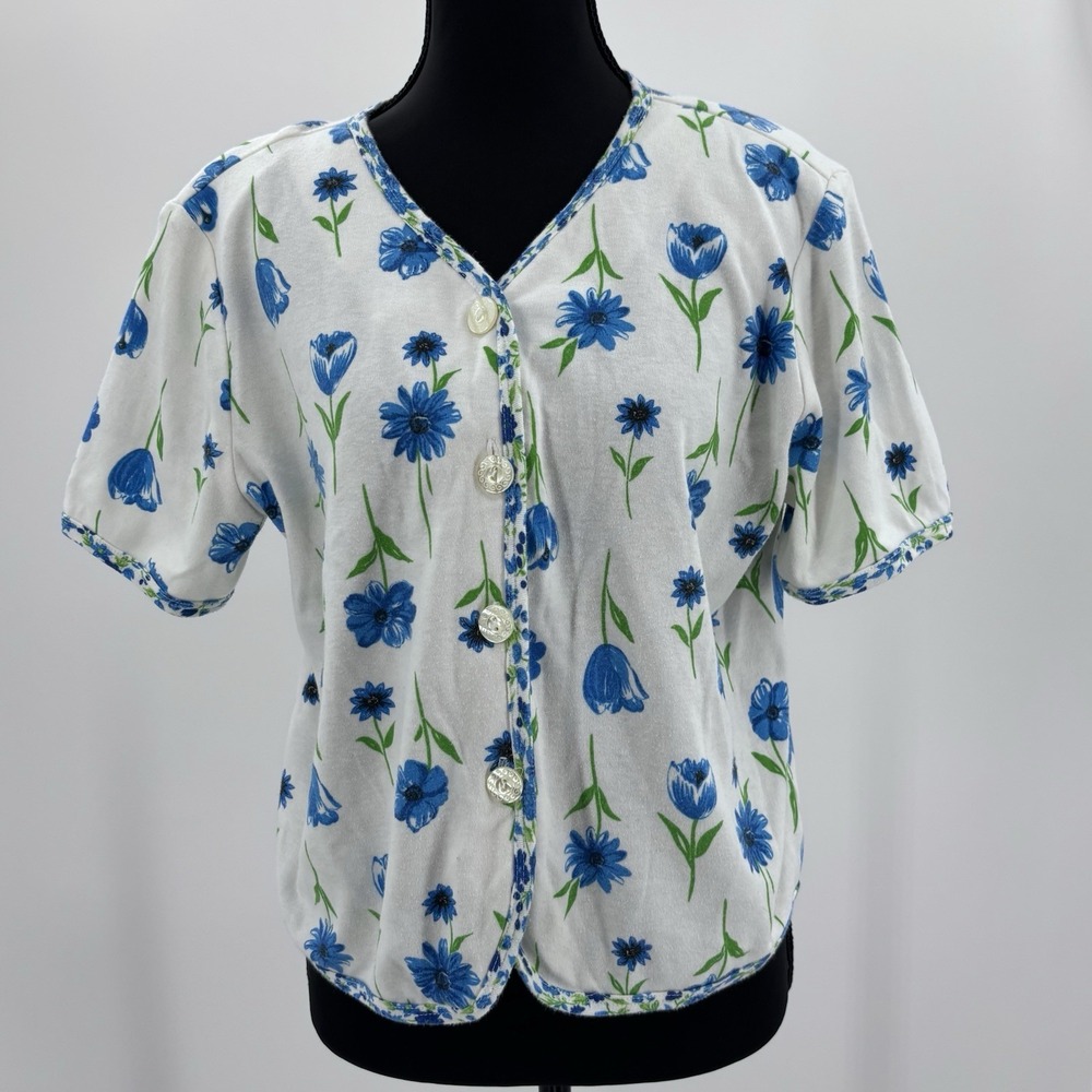 Vintage Fritzi Of California Floral Button Blouse Womens M Bloomcore Grandmacore